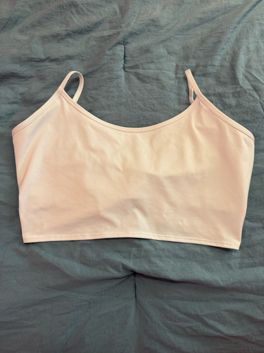 PINK Victoria's Secret Pale Pink Cropped Spaghetti Strap Tank
